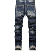 Men's Ripped Regular Fit Dark blue Jeans
